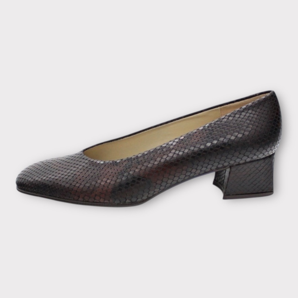 Vintage 90s Etienne Aigner Chunky Heel Snakeskin Leather Pumps US Size 7.5 - Picture 10 of 10